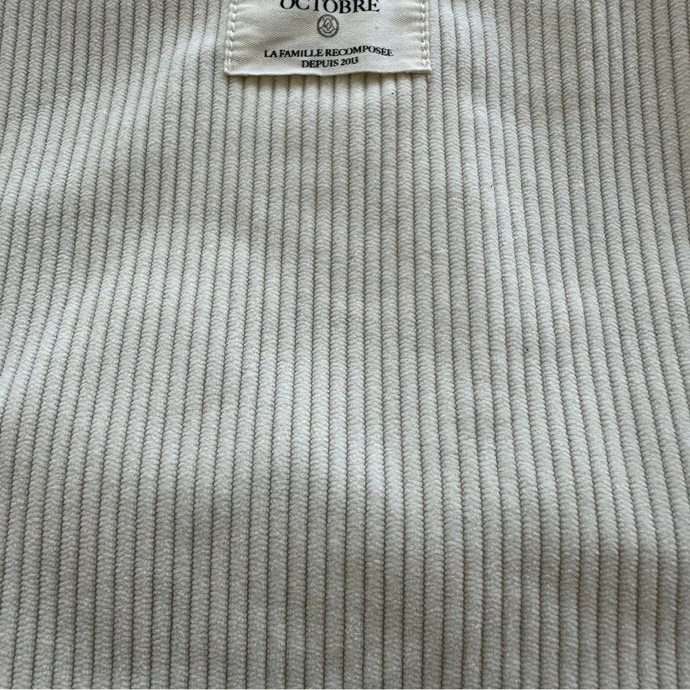 Sezane Corduroy Tote bag beige Velvet Striped